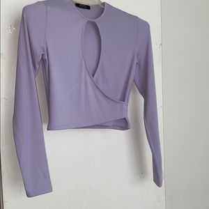 Long sleeve top with hole in front